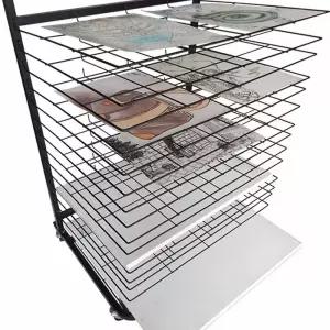 그림 건조대 이동식 전시 작품 레드 보관대 S 랙 16단 미술학원