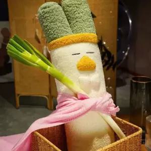 대파 봉제 귀여운 인형 표정 안고자는 쿠션 둥근눈 바디필로우