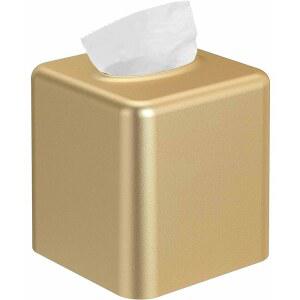라이브랩 티슈 박스 커버 네모 스퀘어 메탈 홀더 모던 데코 페이셜 냅킨 디스펜서 욕실 세면대 거실 침실 사무실 - 골드