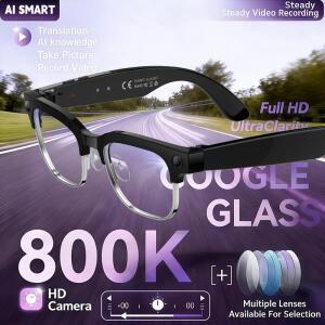 새로운 800W 카메라 AI 안경 남성용 색상변환 스마트 번역 안경 사진 비디오 녹화 방수 통화 스마트 선글라