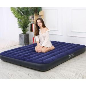 퀸 에어매트+손펌프세트 인텍스 네이비 캠핑에어매트 에어메트 캠핑매트 매트 듀라빔 HWC32B6E