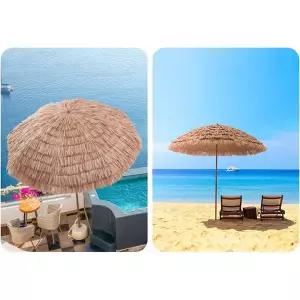 그늘막 하와이 햇빛가리개 레트로 밀짚 파라솔 초대형 감성