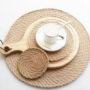 [골드스마일]데코 원형 테이블 매트 장식 모시 테이블 매트 키친 주방테이블