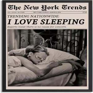 프레피 걸리 기숙사 장식-펑키 패션 페미니스트 신문 사진 캔버스 프린트를 위한 트렌디한 럭셔리 흑백