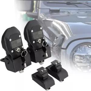 ETL 인더스트리 2018-2024 지프 랭글러 JL/글래디에이터 JT 후드 래치 커버 캐치 버클 잠금 키트(USA