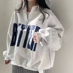 헐크 여사친 여성용 가을 티 차이나 맨투맨 레터링 긴팔 프린트 KKE3