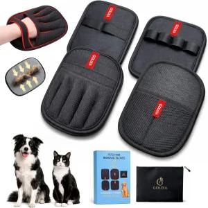 개와 고양이를 위한 GOLIXA 4종 애완동물 털 제거 장갑 4가지 디자인 정전기 매직 브러시 제거기 재사용