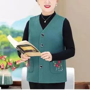 빅사이즈 니트 할머니조끼 큰사이즈 어르신 민소매 봄 할머니 외투 간절기