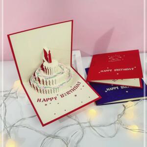 [2개구성] 기념일 케이크 디자인 축하 레드 생신 팝업 생일 FLW99D2AE