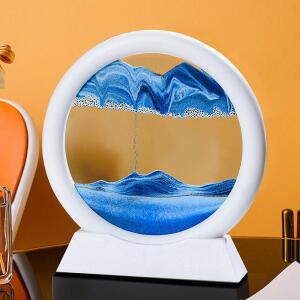 [2개구성] 샌드 모래 원형 아트 오브제 인테리어 액자 때리기 멍 움직이는 그림 시계 슬로우 LWD2B321