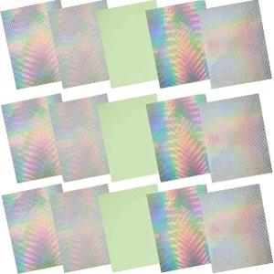 홀로그램 낚시 미끼 스티커 15개 물고기 비늘 테이프 야광 공예 금속 만들기용 DIY 플래시