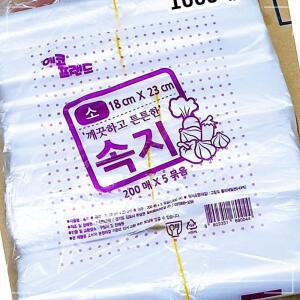 [2개구성] 에코프랜드 비닐속지흰색 소 18x23cm 1000매 비닐봉투 손잡이비닐 식당용 KWF20400