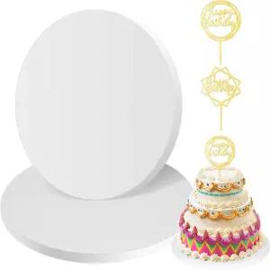 케이크 보드 10인치 원형 2개의 PCS 1/2인치 두꺼운 드럼 흰색 튼튼한 다층 케이크용 장식 용품 카드