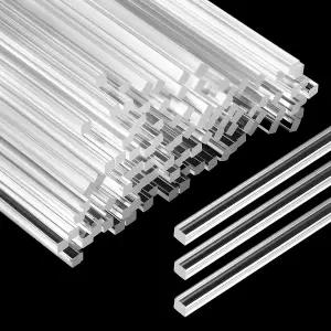 100피스 아크릴 다웰 막대 6인치 플랫 클리어 스틱 케이크 토핑 캔디 팝 롤리팝 플라스틱 스트립 재사용