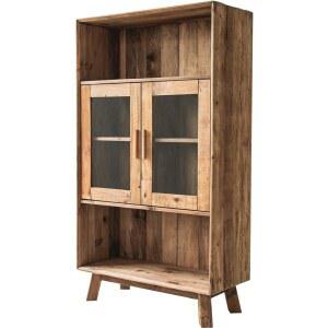 소나무 원목 거실 카페 장식장 블랙 상판 4인용 소파