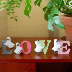 [2개구성] 러브 장식 4p 소품 오리 뉴 인테리어 앉아있는 인형 품 이니셜 set 선반 앉은 HW9DA32D