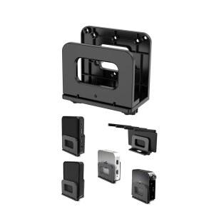 미니 PC WiFi 라우터 모뎀 호환 케이블 박스 맥 미니 TV 박스 미디어 플레이어 두께 최대 65mm의 기타 장치용 조절가능 벽걸이 선반 홀더(블랙)