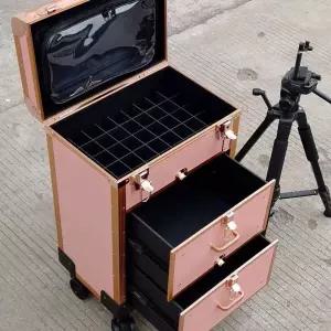 메이크업캐리어 네일 출장 가방 경량 로즈골드 뷰티 보관함