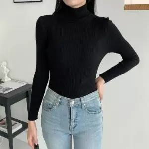 [의류] 여성용 골지 터틀넥 니트 티셔츠 데일리 목폴라 상의
