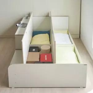 니노 모듈 책장형 수납침대 수퍼싱글 SS A형 프레임 매트제외 대용량 수납공간 평상침대 E0등급 국내제작