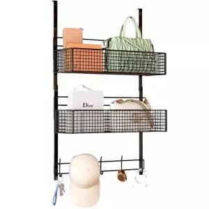 오아픽 11번가 가방 행거 옷장 1단 소형 선반 벽걸이형 수납 문걸이 블랙