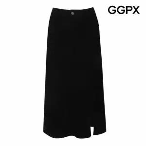 [GGPX] 원 슬릿 코튼 미디 스커트 (GQ2SK003B)
