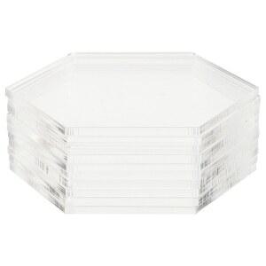 10 육각형 투명 장식 용품 케이크 깨끗한 공예 DIY 보드 깨지지 쉬운 플레이트 패널 않는