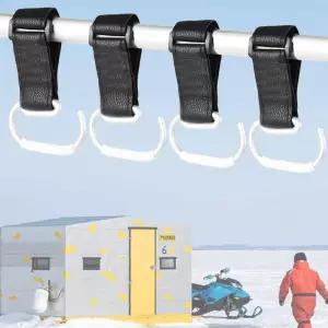 얼음 낚시 쉼터 고리 텐트 걸이 세트 4개 텐트/팝업 쉼터용 헤비 듀티 행거 클립 코트 장갑 랜턴 및