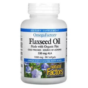 내추럴팩터스 오메가 팩터스 아마씨유 오일 Omega Flaxseed Oil 1000mg 90 소프트젤