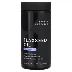 스포츠리서치 아마씨유 오일 오메가 3 1200mg 180 소프트젤 비건 Flaxseed Oil  ALA Omega
