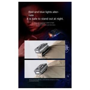 ABVA-LED 숄더 클립형 빨간색 및 파란색 플래시 작동 방향 안전등 야외 낚시용 LED 조명