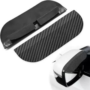 사이드 미러용 2Pcs 블랙 레인 커버 탄소 섬유 미러 레인프루프 눈썹 방수 자동 연기 가드 스냅온 바이저