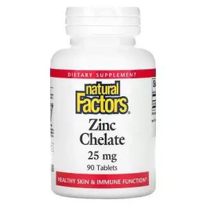 내추럴팩터스 아연 징크 Zinc Chelate 25mg 90정