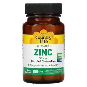 컨트리라이프 킬레이트 아연 징크 Zinc 50mg 100정