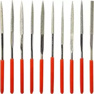 Cheerock 10Pcs 베이스 기타 파일 세트 프렛 너트 바이올린 베이스를 위한 파란색 PVC 캐리백 루시어 도구