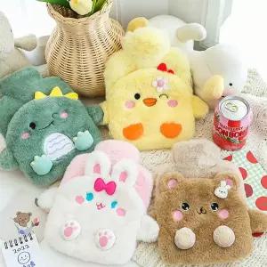 폭신한 동물 캐릭터 온열 물주머니 겨울 핫팩 휴대용 손보온 온찜질용품