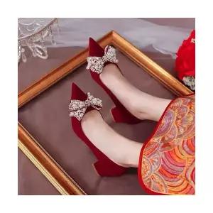 여성용 가을 봄 러블리 신발 힐펌프스 하이힐 구두 웨딩화 빅사이즈 스틸레토 힐 펌프스 큐빅 리본 다올3