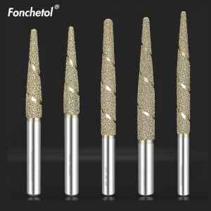 CNC 석 블루스톤 사암 테이퍼 볼 엔드 밀 릴리프 둥근 조각 돌 브레이즈 다이아몬드 1 개