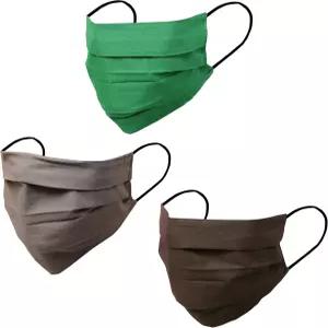 터치스톤 필터 포켓 더블 레이어 면 원단 페이스 마스크 재사용 가능한 남성 여성용 세탁기. (3팩). 그린