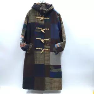 가다컴퍼니 LAVIE 라비에 울블렌드 패치워크 후드 더플코트 롱코트 떡코 C488