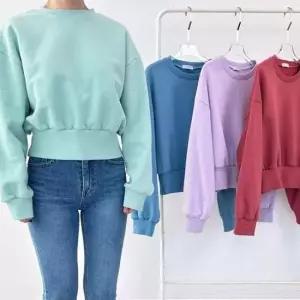 [의류] 파스텔 맨투맨 기모 크롭맨투맨 긴팔티셔츠