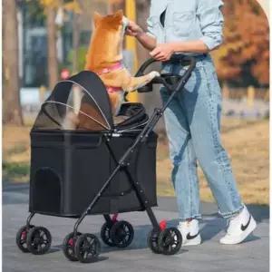 [반려] 강아지 빅사이즈 유모차 1P 대형견 180도 오픈 병원