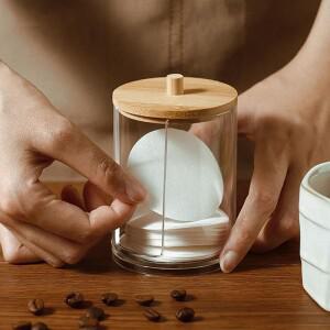 뚜껑 원형 커피 필터 종이 상자 모카 포트 거치대 보관 주방 정리함