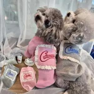 [반려] 애견 티셔츠 외출 산책 실내복 귀여운 맨투맨티 XS~XL