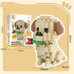 애완 동물 테디 허스키 와 고양이 장난감 작은 입자 빌딩 블록 퍼즐 조립 어린이