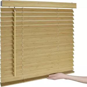 무선 2인치 대나무 블라인드 실내 창문 조명 필터링 수평 셔터 침실 거실 사무실 및 아파트를 위한 방