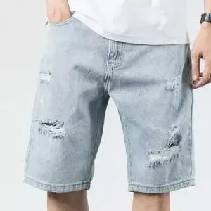 팬츠 남성 청반바지 일자 디스트로이드 중 트렌드 분마 5부 7부 KS1