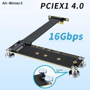 [호환품]CCA4-1Pcs M.2 NVMe SSD - X1 지원 데스크탑 PC PCIe X4 X8 라이저 카드 직각 익스프레스 연장 케