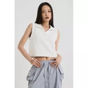 베이디피 VADEFY 슬리브리스 카라 베스트, 화이트 1965105
