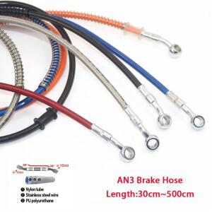 30cm-500cm 바이크 오토바이 땋은 오일 호스 라인 튜브 파이프 범용 레이싱 유압 브레이크 10mm 밴조 28 De